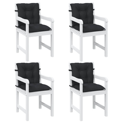 Sada Polštářů Na Nízké Křeslo 4 Pcs Polyester Melange Černá