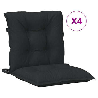 Sada Polštářů Na Nízké Křeslo 4 Pcs Polyester Melange Černá