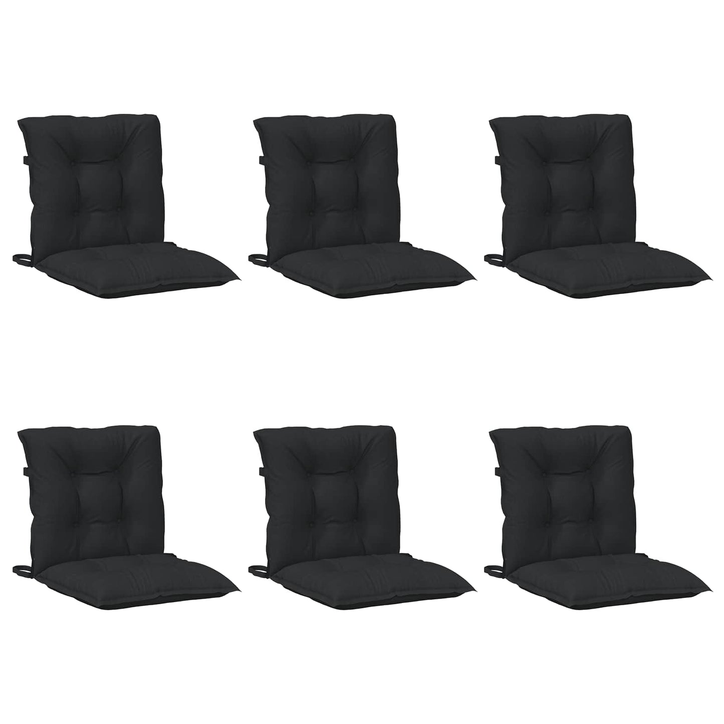 Sada Polštářů Na Nízké Křeslo 6 Pcs Polyester Melange Černá