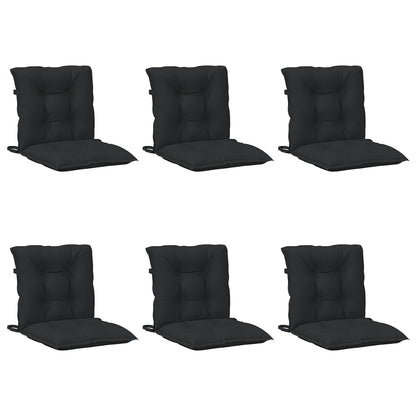 Sada Polštářů Na Nízké Křeslo 6 Pcs Polyester Melange Černá