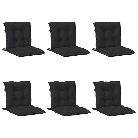 Sada Polštářů Na Nízké Křeslo 6 Pcs Polyester Melange Černá