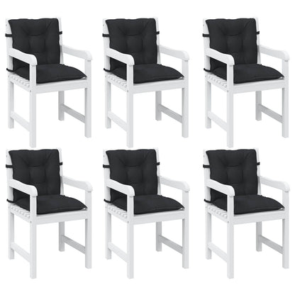 Sada Polštářů Na Nízké Křeslo 6 Pcs Polyester Melange Černá