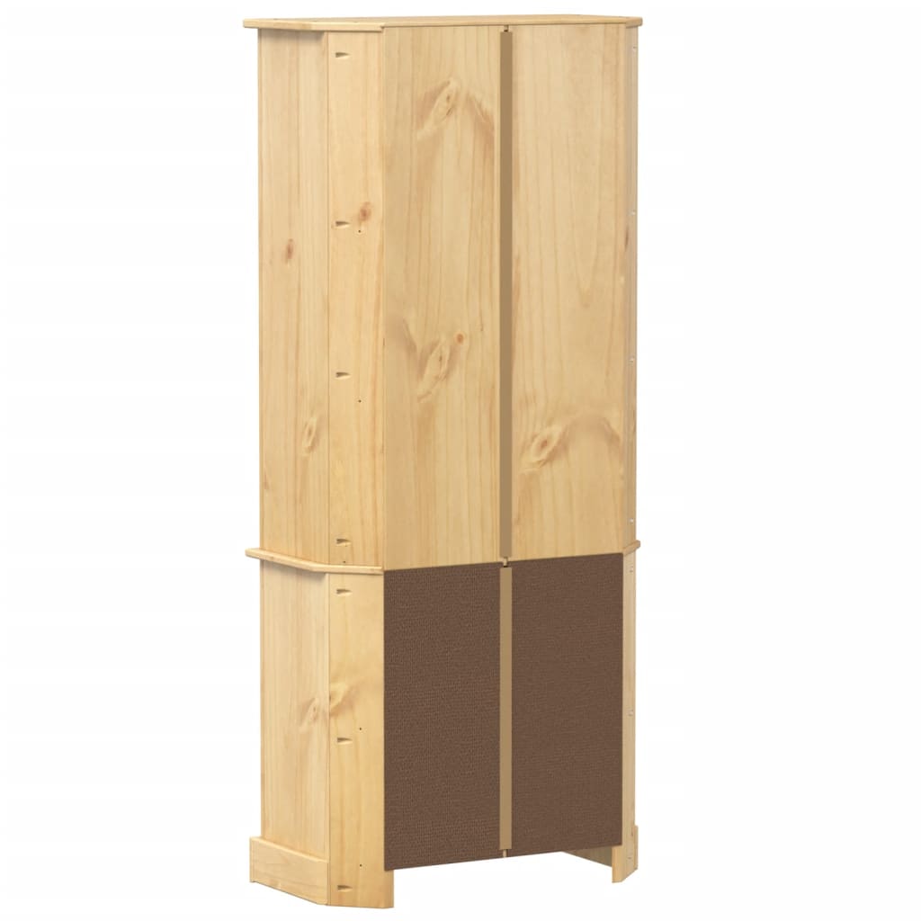 Skříň Highboard Corona 74 X 38 X 170 Cm Masivní Borové Dřevo