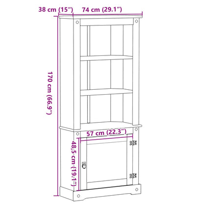 Skříň Highboard Corona 74 X 38 X 170 Cm Masivní Borové Dřevo