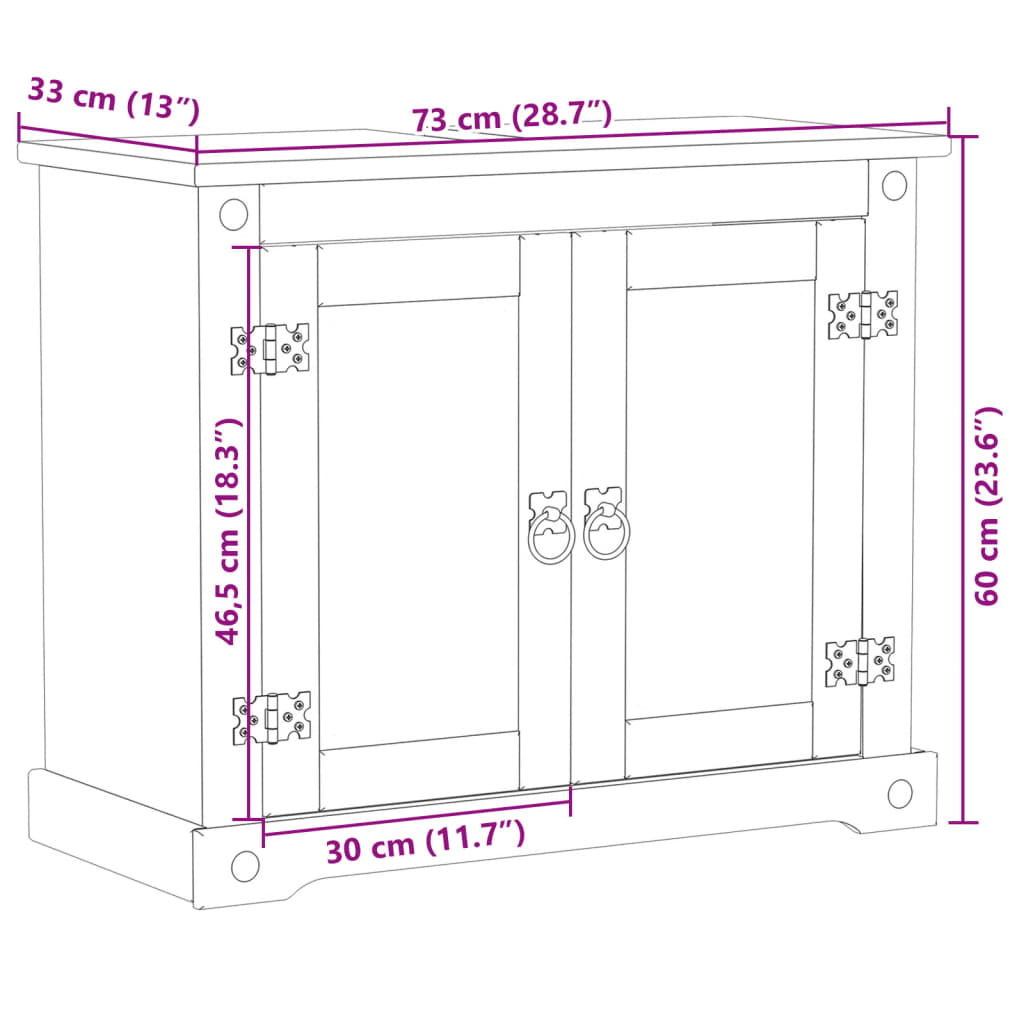 Koupelnová Skříňka Pod Umyvadlo Corona 73 X 33 X 60 Cm Borovice