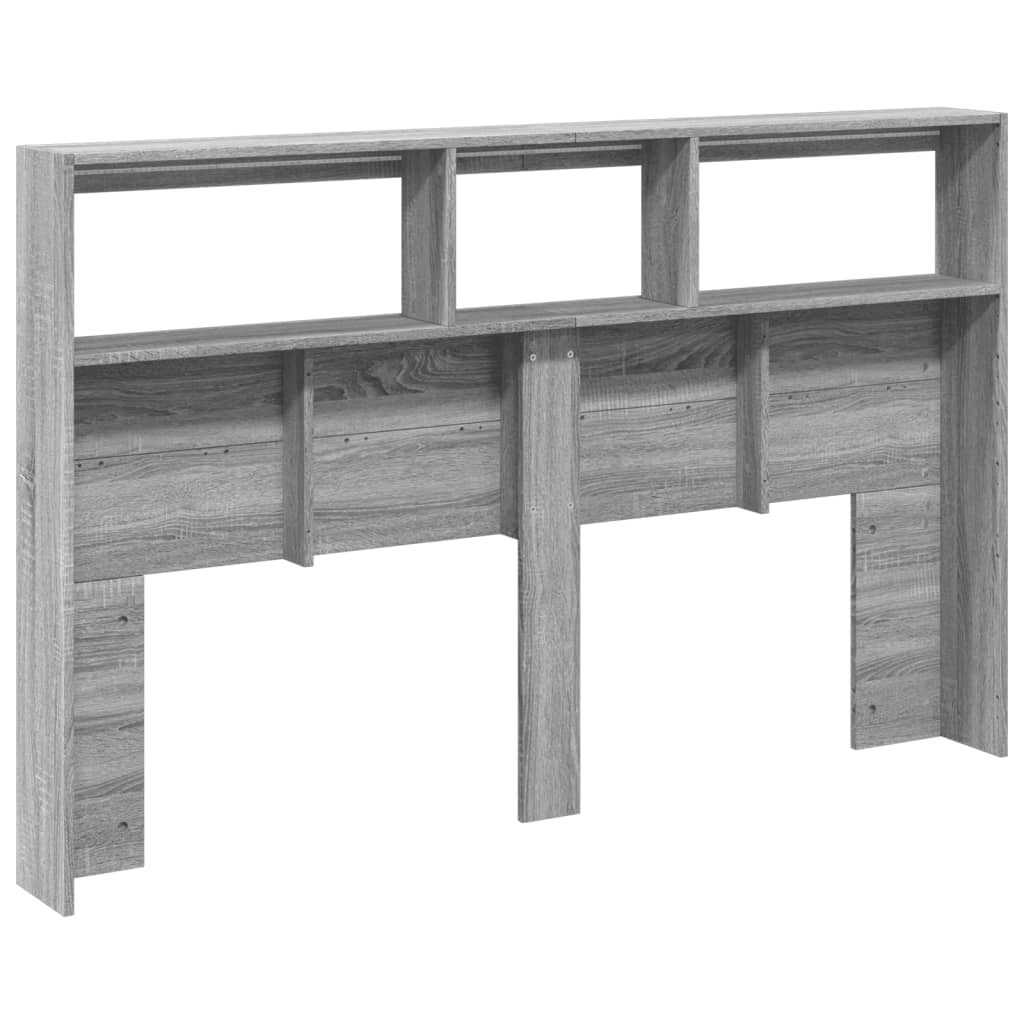 Čelo Postele S Úložným Prostorem A Led Šedé Sonoma 160X17X102Cm