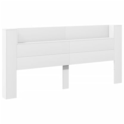 Čelo Postele S Úložným Prostorem A Led Bílé 220X16,5X103,5 Cm