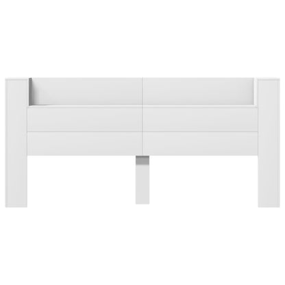 Čelo Postele S Úložným Prostorem A Led Bílé 220X16,5X103,5 Cm