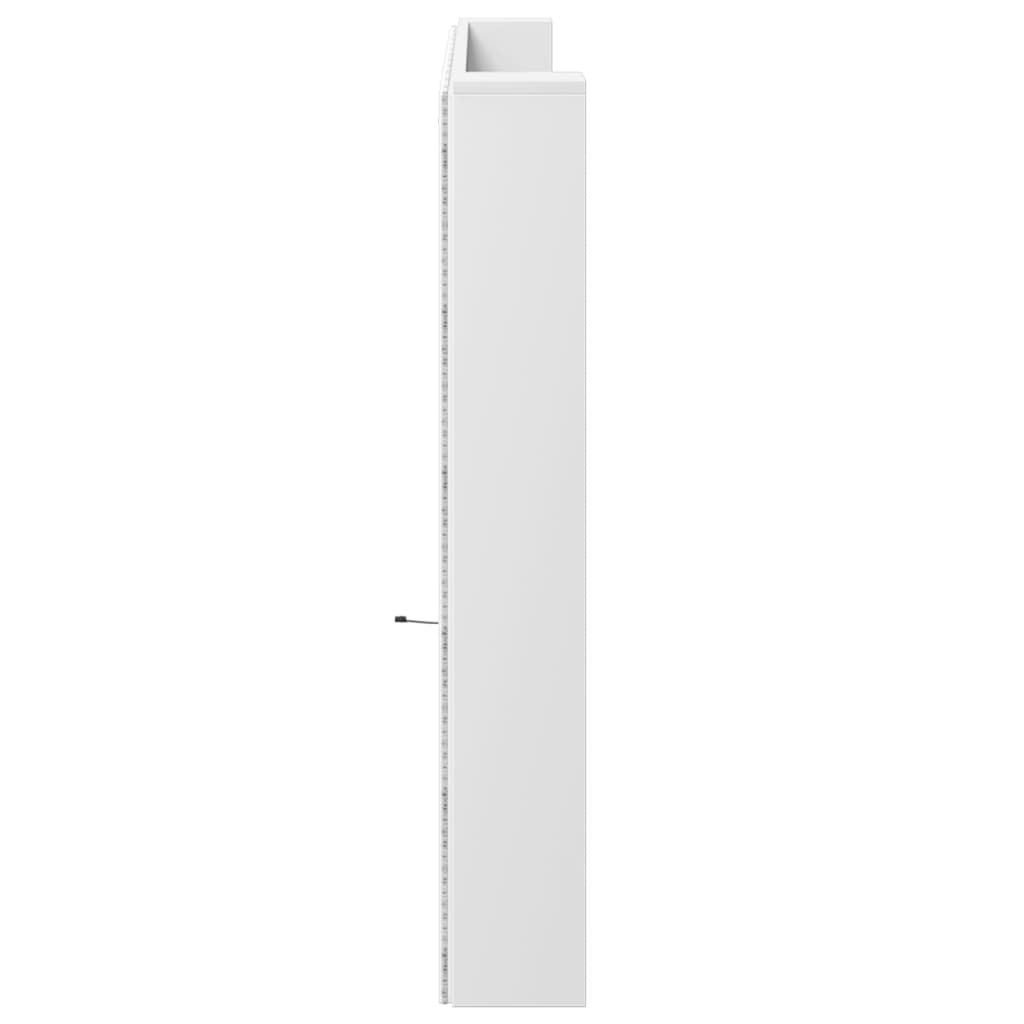Čelo Postele S Úložným Prostorem A Led Bílé 220X16,5X103,5 Cm
