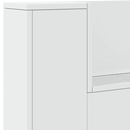 Čelo Postele S Úložným Prostorem A Led Bílé 220X16,5X103,5 Cm
