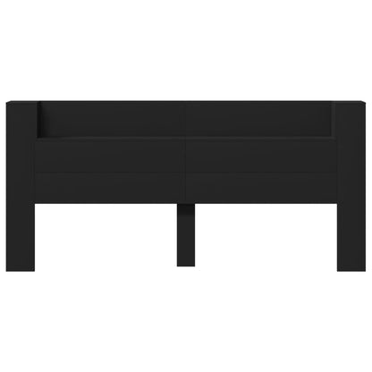 Čelo Postele S Úložným Prostorem A Led Černé 220X16,5X103,5 Cm