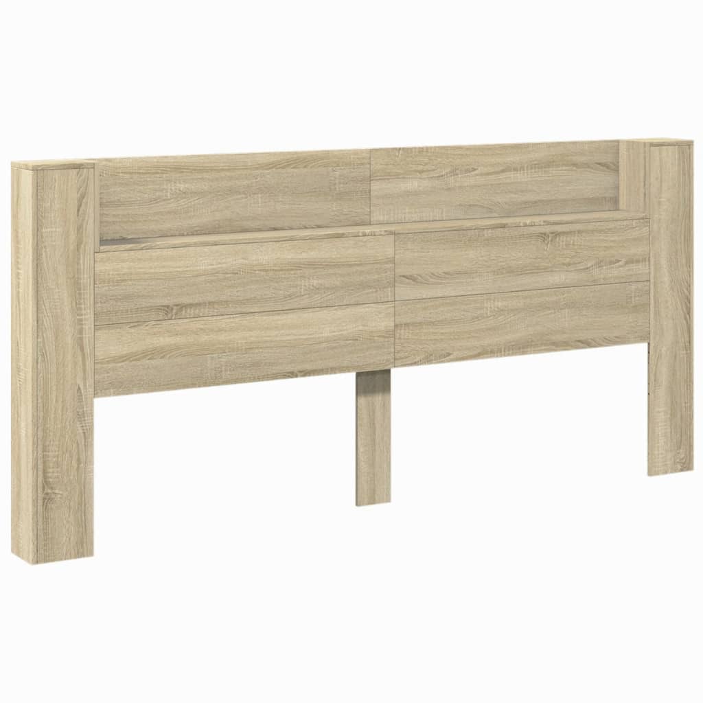 Čelo Postele Úložný Prostor A Led Dub Sonoma 220X16,5X103,5 Cm
