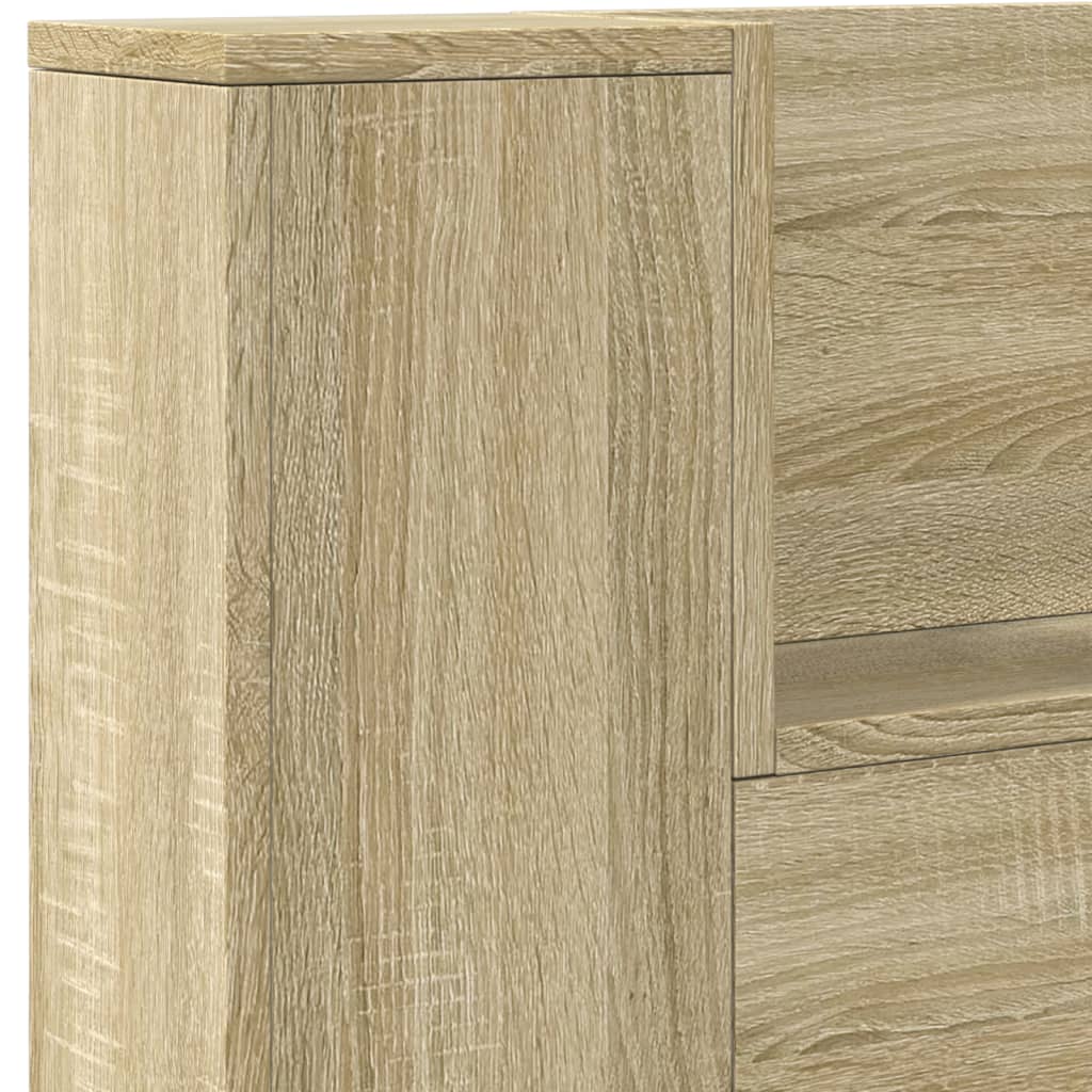 Čelo Postele Úložný Prostor A Led Dub Sonoma 220X16,5X103,5 Cm