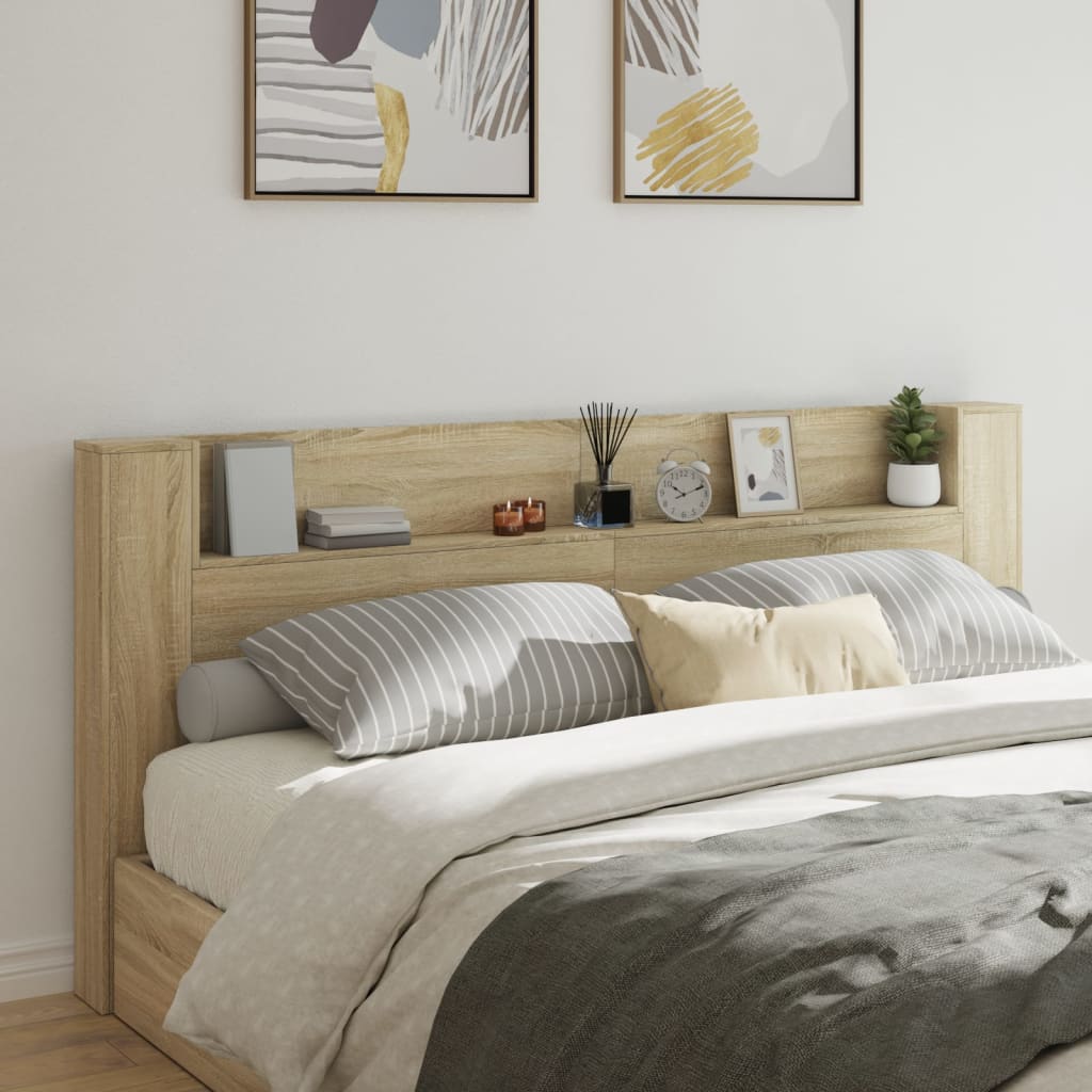 Čelo Postele Úložný Prostor A Led Dub Sonoma 220X16,5X103,5 Cm
