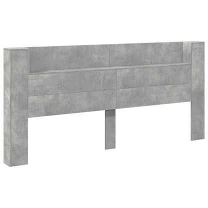Čelo Postele Úložný Prostor Led Betonově Šedé 220X16,5X103,5 Cm