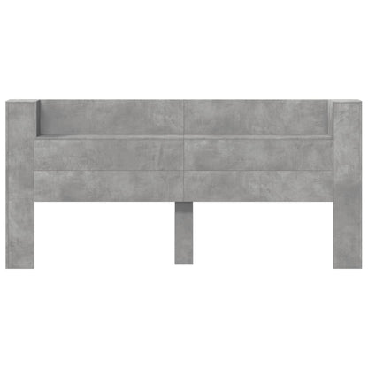 Čelo Postele Úložný Prostor Led Betonově Šedé 220X16,5X103,5 Cm