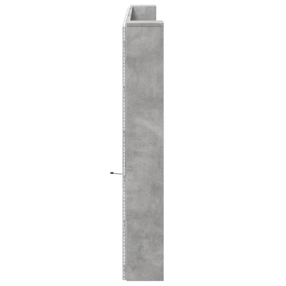 Čelo Postele Úložný Prostor Led Betonově Šedé 220X16,5X103,5 Cm