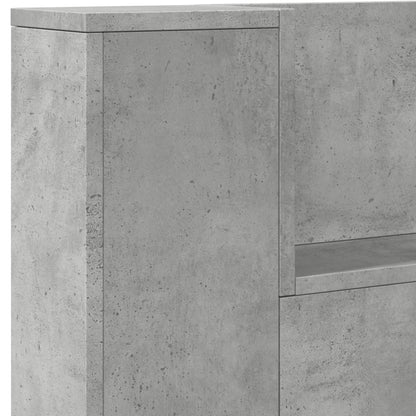Čelo Postele Úložný Prostor Led Betonově Šedé 220X16,5X103,5 Cm