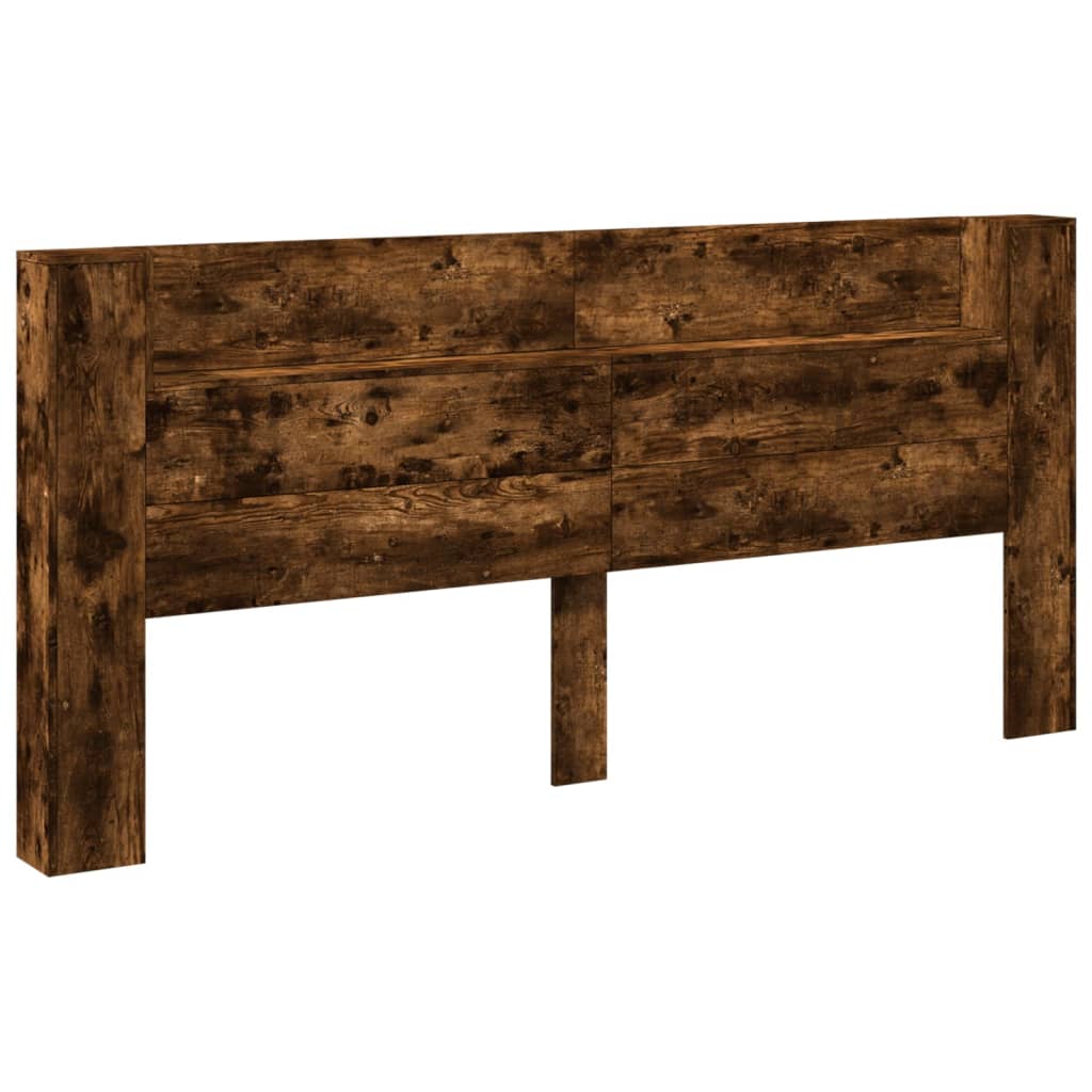 Čelo Postele Úložný Prostor A Led Kouřový Dub 220X16,5X103,5 Cm
