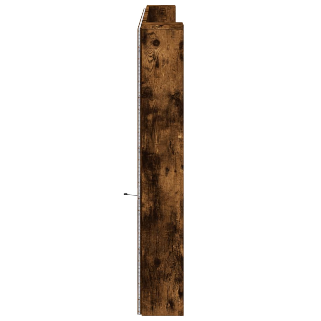 Čelo Postele Úložný Prostor A Led Kouřový Dub 220X16,5X103,5 Cm