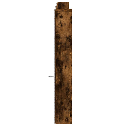 Čelo Postele Úložný Prostor A Led Kouřový Dub 220X16,5X103,5 Cm