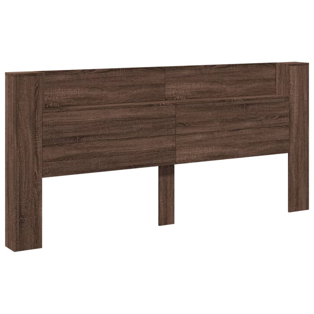 Čelo Postele Úložný Prostor A Led Hnědý Dub 220X16,5X103,5 Cm