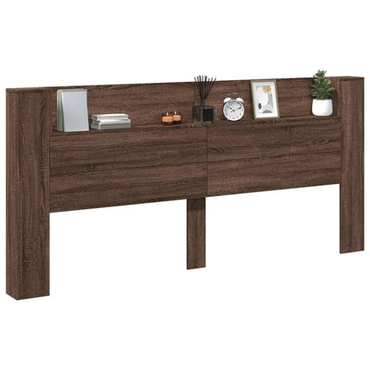Čelo Postele Úložný Prostor A Led Hnědý Dub 220X16,5X103,5 Cm