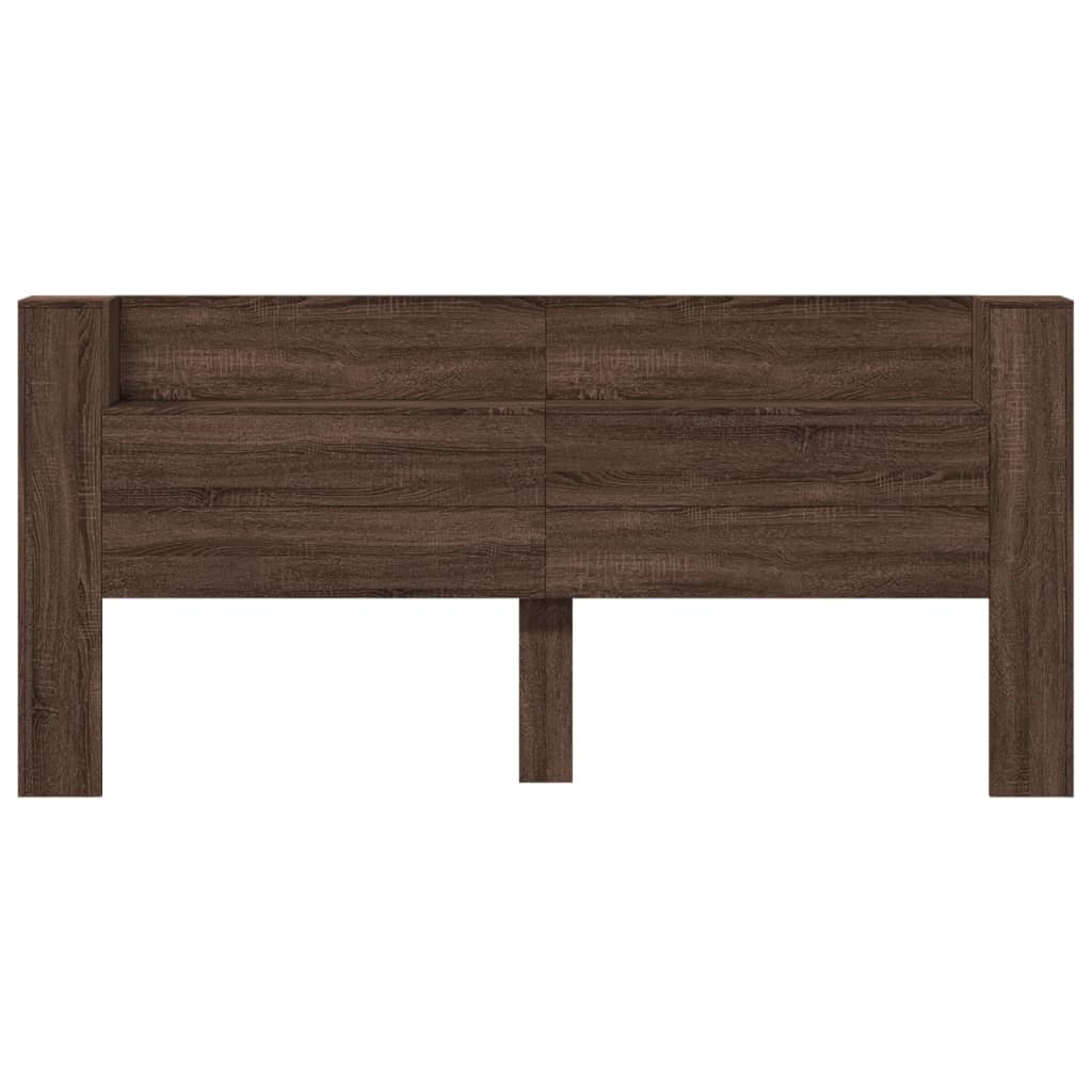 Čelo Postele Úložný Prostor A Led Hnědý Dub 220X16,5X103,5 Cm