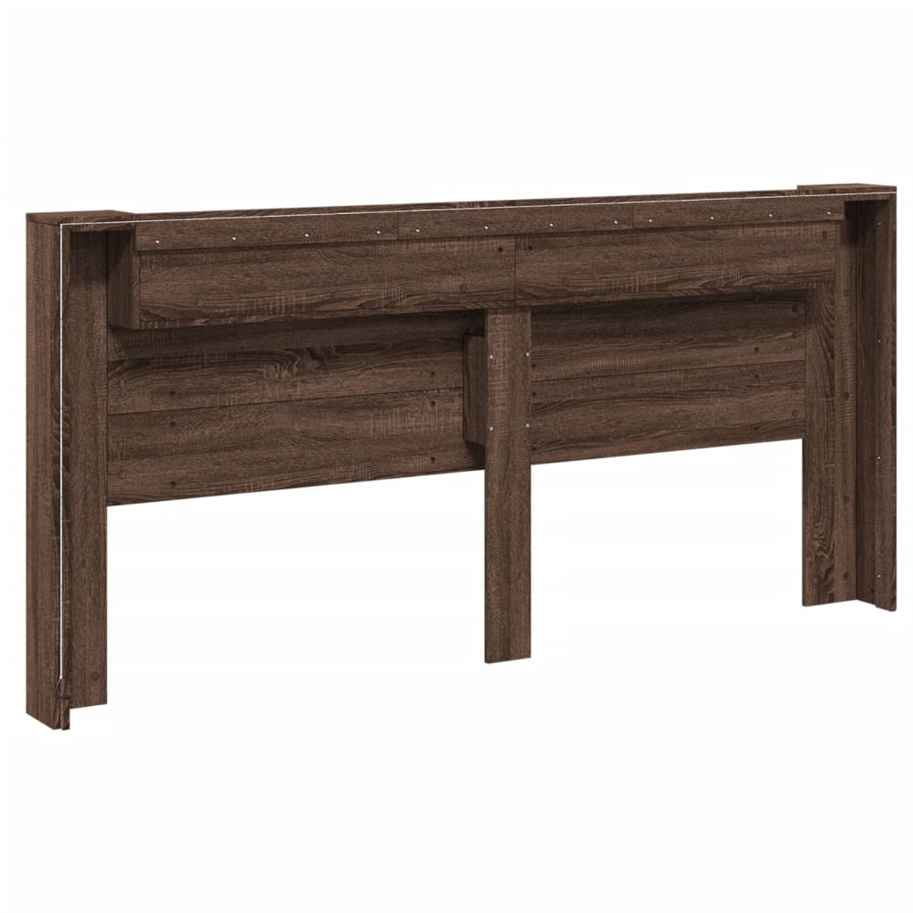 Čelo Postele Úložný Prostor A Led Hnědý Dub 220X16,5X103,5 Cm