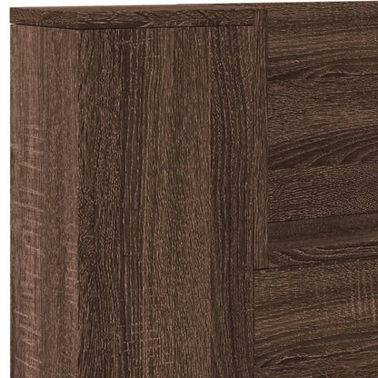 Čelo Postele Úložný Prostor A Led Hnědý Dub 220X16,5X103,5 Cm
