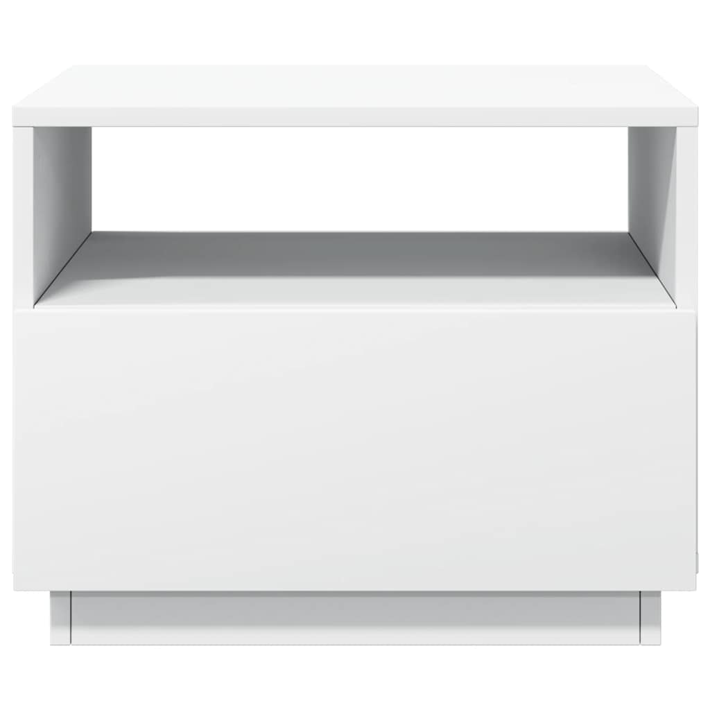 Konferenční Stolek S Led Osvětlením Bílý 50 X 49 X 40 Cm