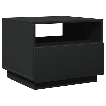 Konferenční Stolek S Led Osvětlením Černý 50 X 49 X 40 Cm