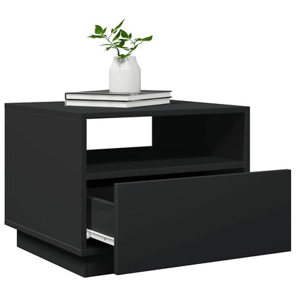 Konferenční Stolek S Led Osvětlením Černý 50 X 49 X 40 Cm