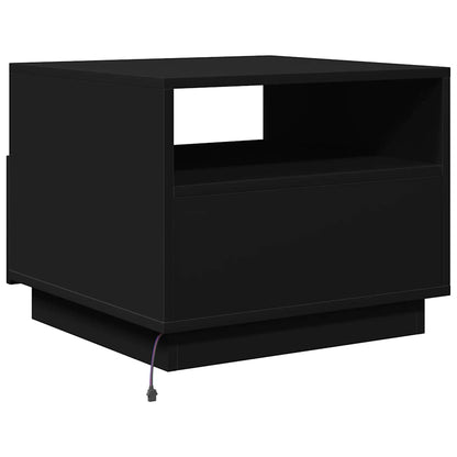 Konferenční Stolek S Led Osvětlením Černý 50 X 49 X 40 Cm