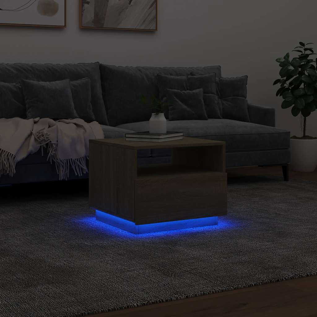 Konferenční Stolek S Led Osvětlením 50 X 49 X 40 Cm