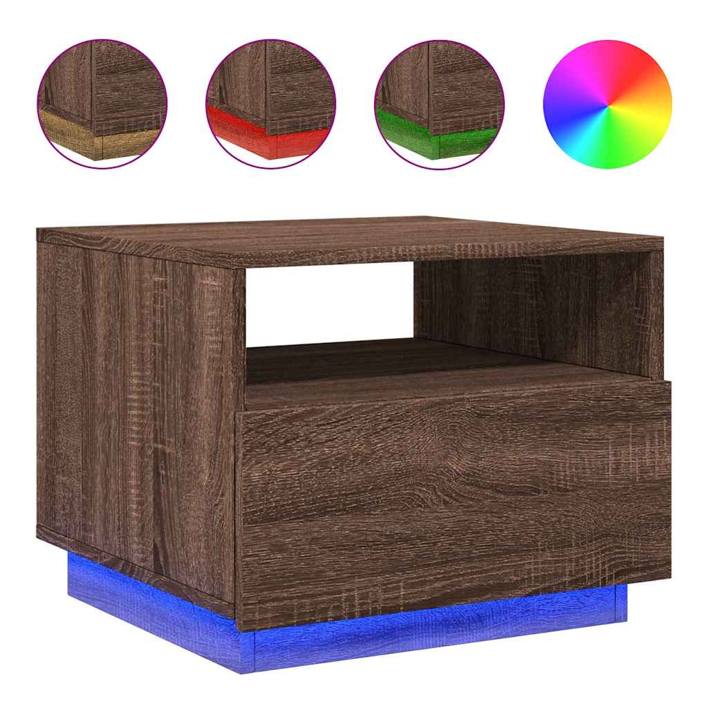 Konferenční Stolek S Led Osvětlením 50 X 49 X 40 Cm