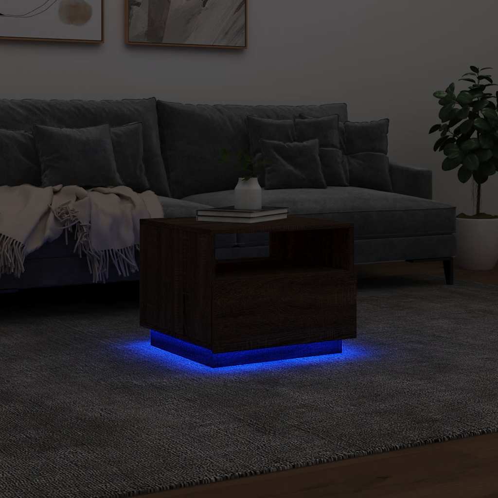 Konferenční Stolek S Led Osvětlením 50 X 49 X 40 Cm