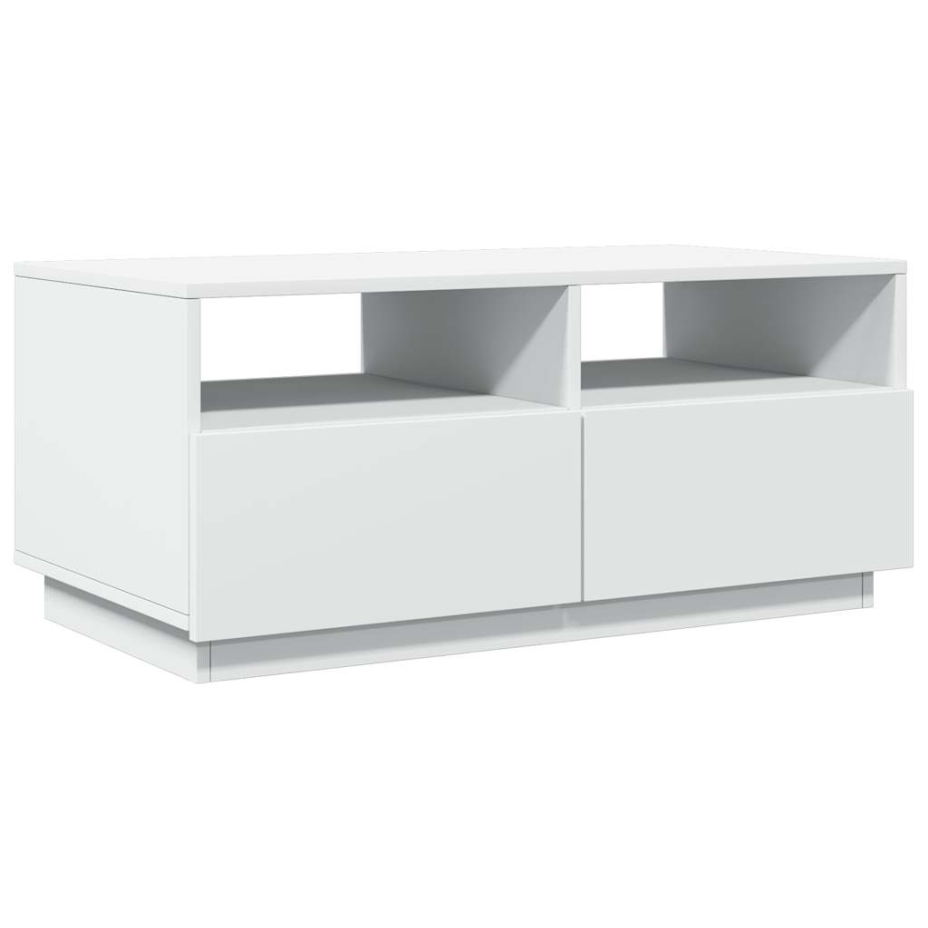 Konferenční Stolek S Led Osvětlením Bílý 90 X 49 X 40 Cm
