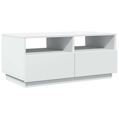 Konferenční Stolek S Led Osvětlením Bílý 90 X 49 X 40 Cm