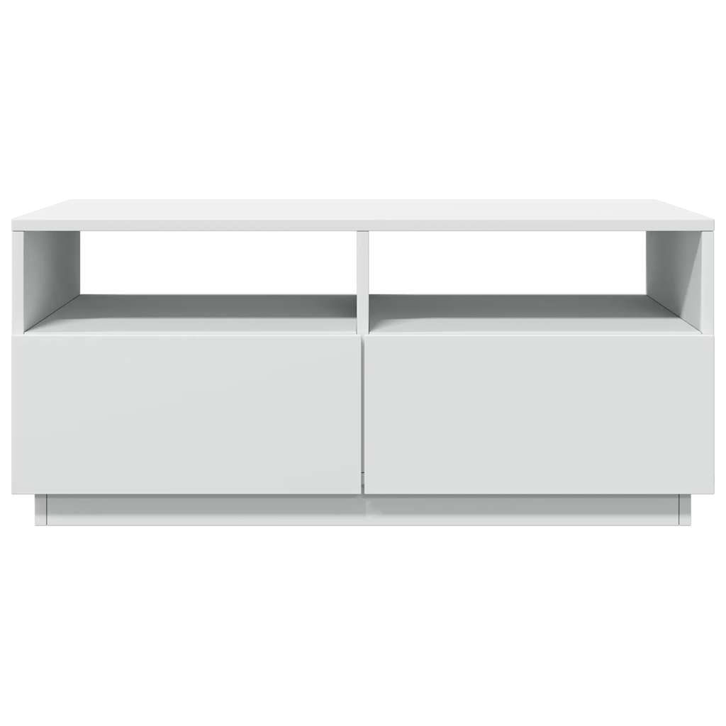 Konferenční Stolek S Led Osvětlením Bílý 90 X 49 X 40 Cm