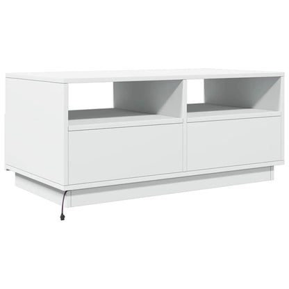 Konferenční Stolek S Led Osvětlením Bílý 90 X 49 X 40 Cm
