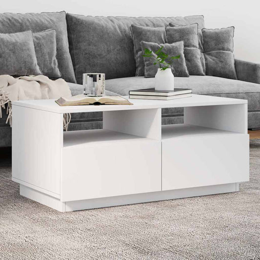 Konferenční Stolek S Led Osvětlením Bílý 90 X 49 X 40 Cm