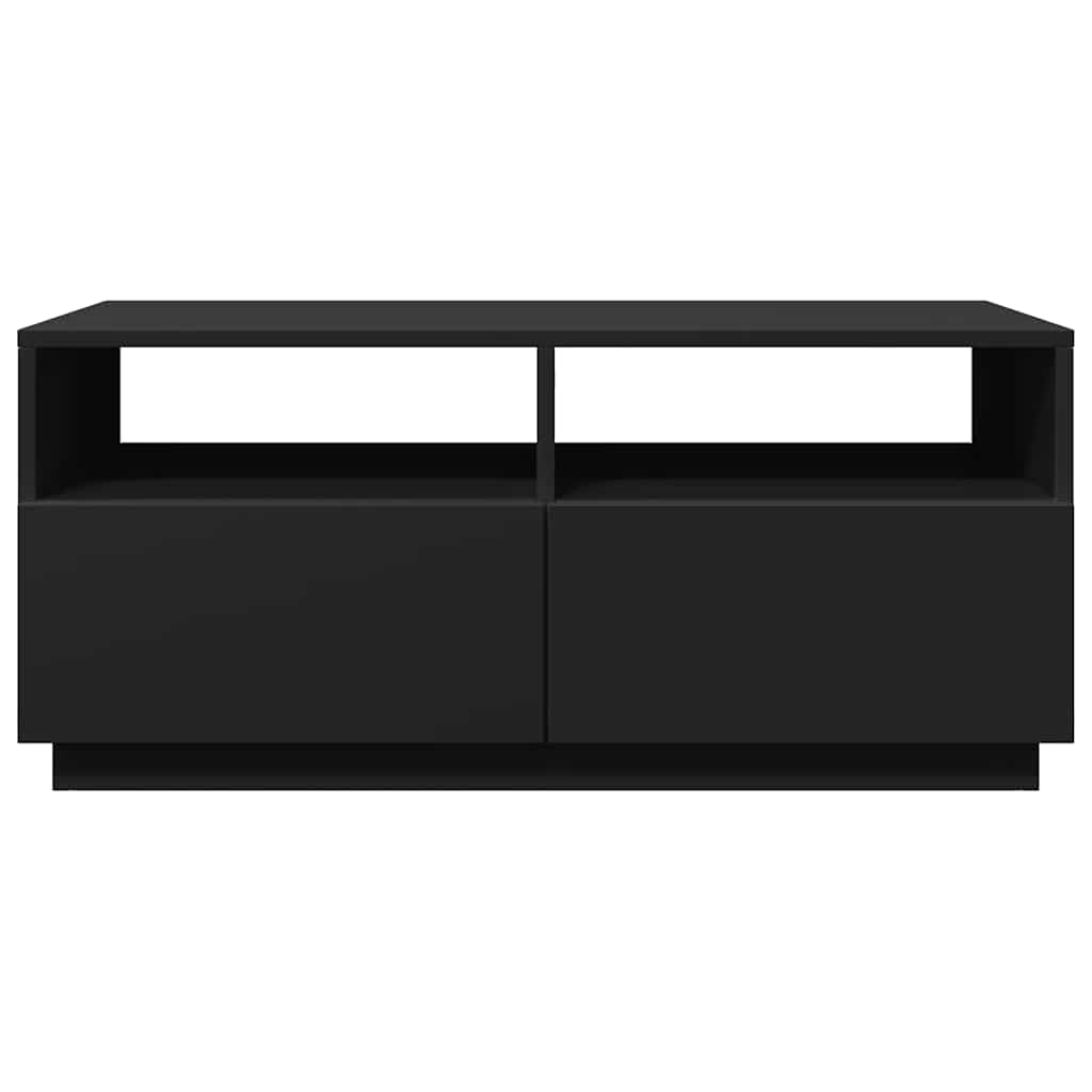 Konferenční Stolek S Led Osvětlením Černý 90 X 49 X 40 Cm