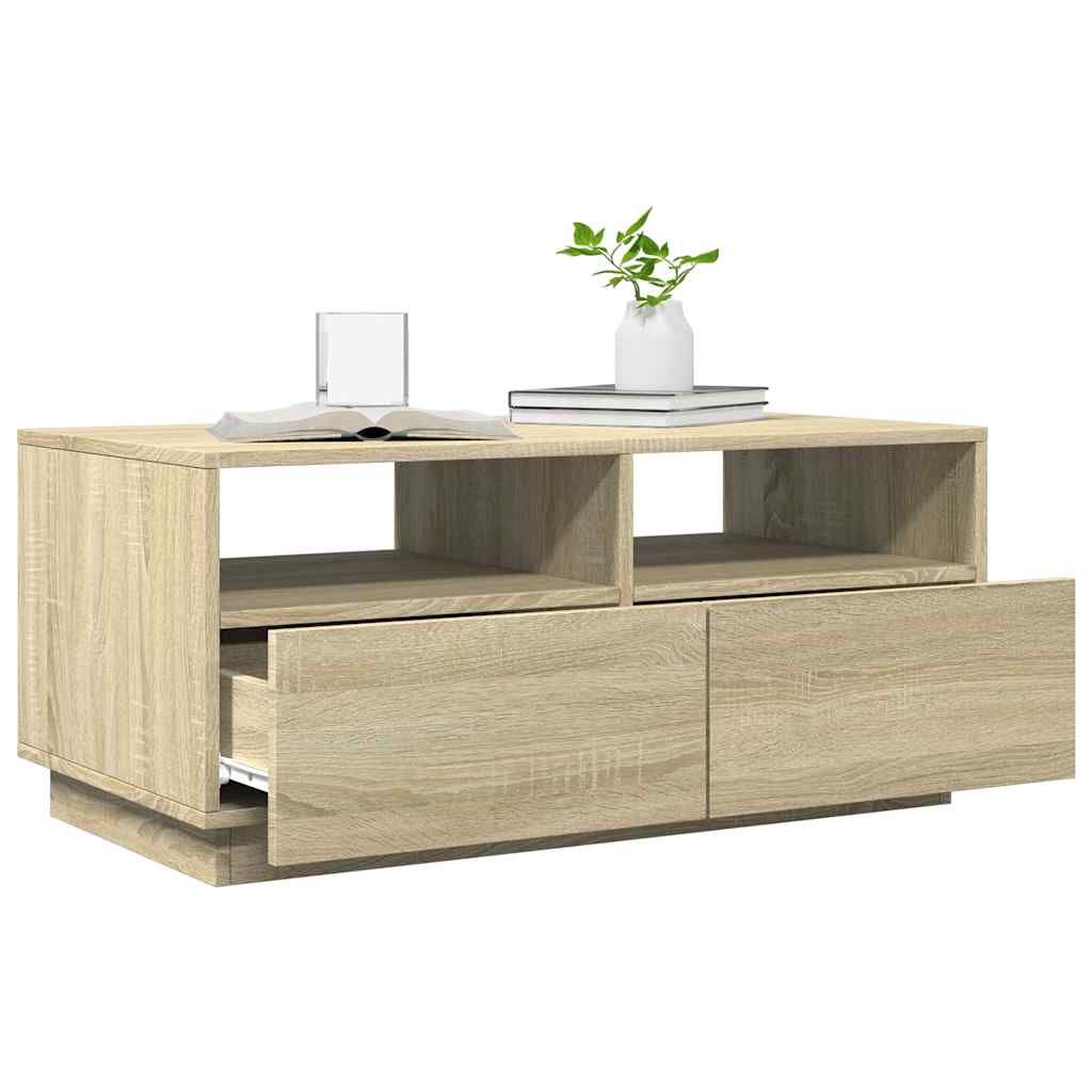 Konferenční Stolek S Led Osvětlením 90 X 49 X 40 Cm