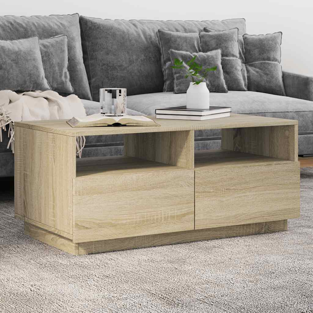 Konferenční Stolek S Led Osvětlením 90 X 49 X 40 Cm