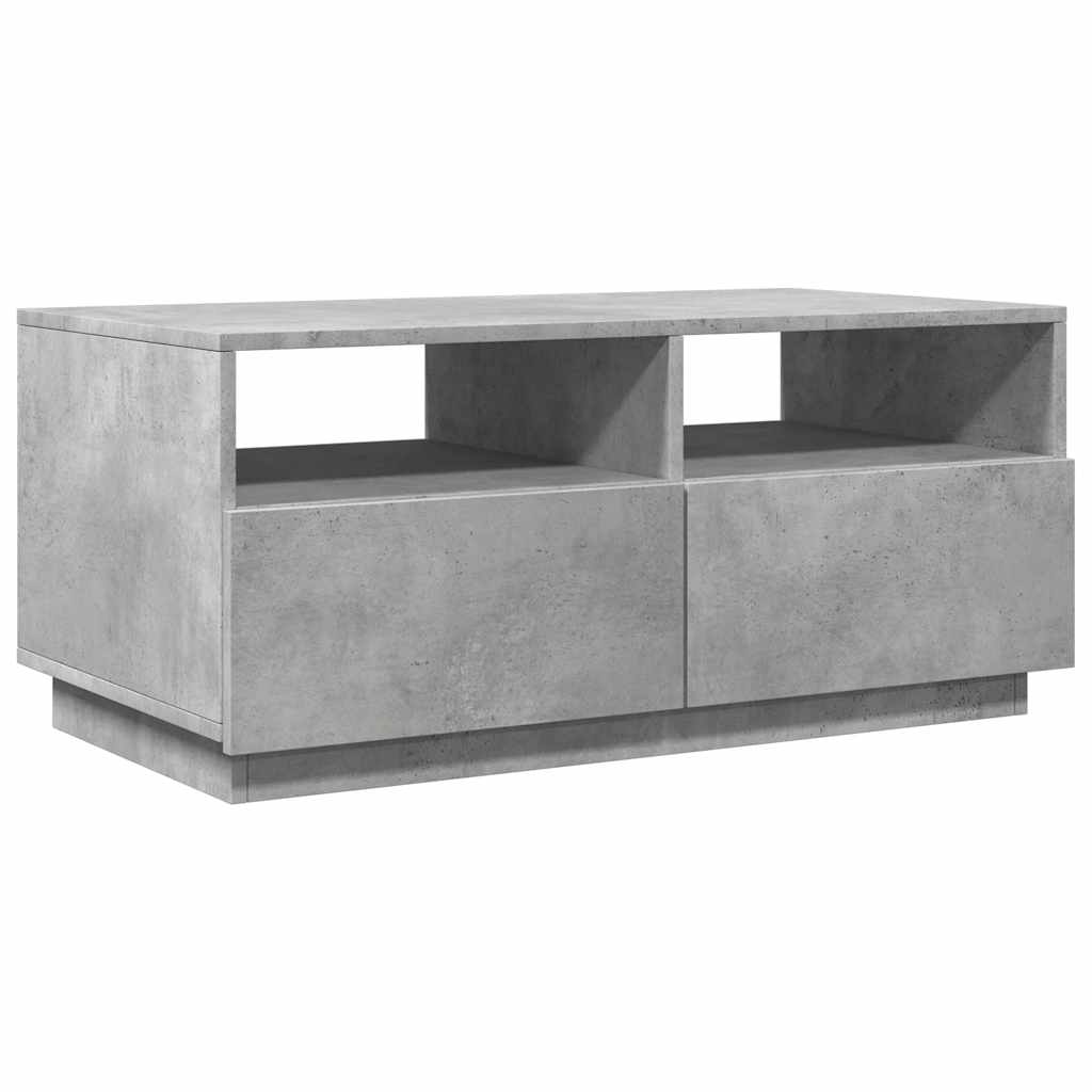 Konferenční Stolek S Led Osvětlením Betonově Šedý 90X49X40 Cm