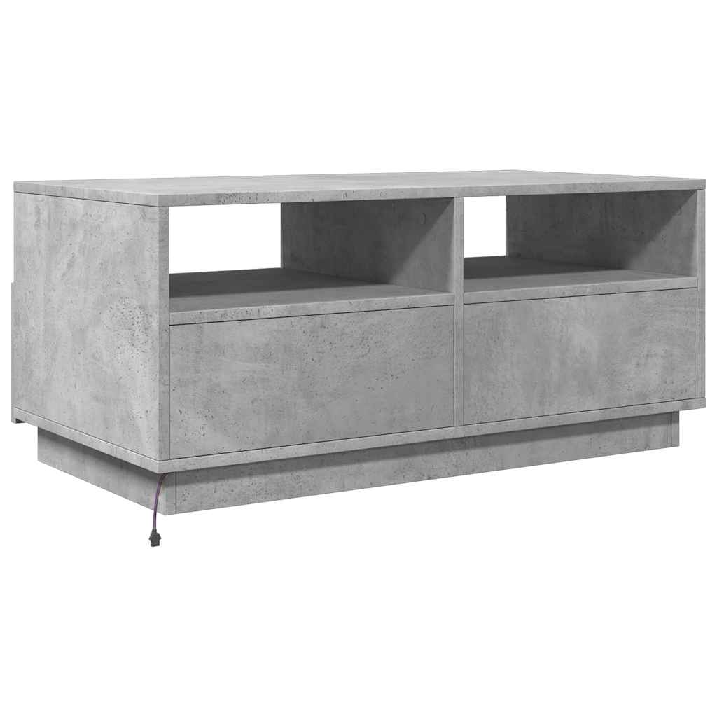 Konferenční Stolek S Led Osvětlením Betonově Šedý 90X49X40 Cm