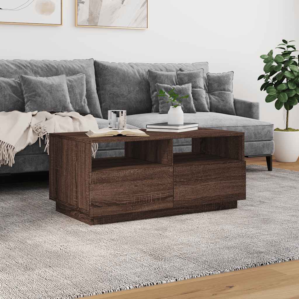 Konferenční Stolek S Led Osvětlením 90 X 49 X 40 Cm