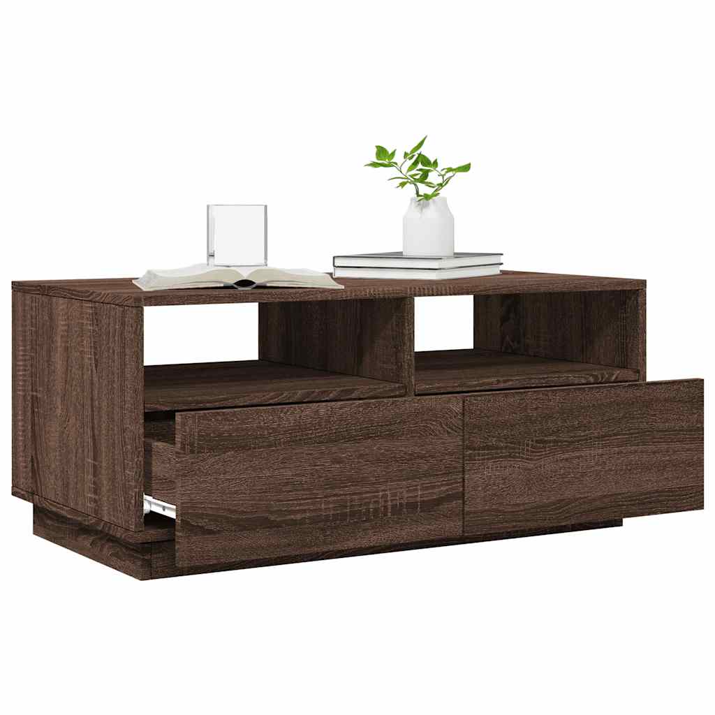 Konferenční Stolek S Led Osvětlením 90 X 49 X 40 Cm