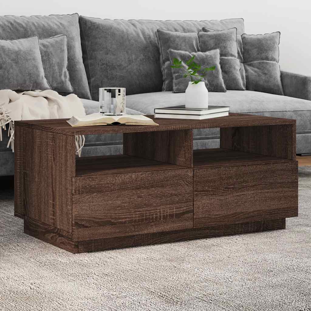 Konferenční Stolek S Led Osvětlením 90 X 49 X 40 Cm